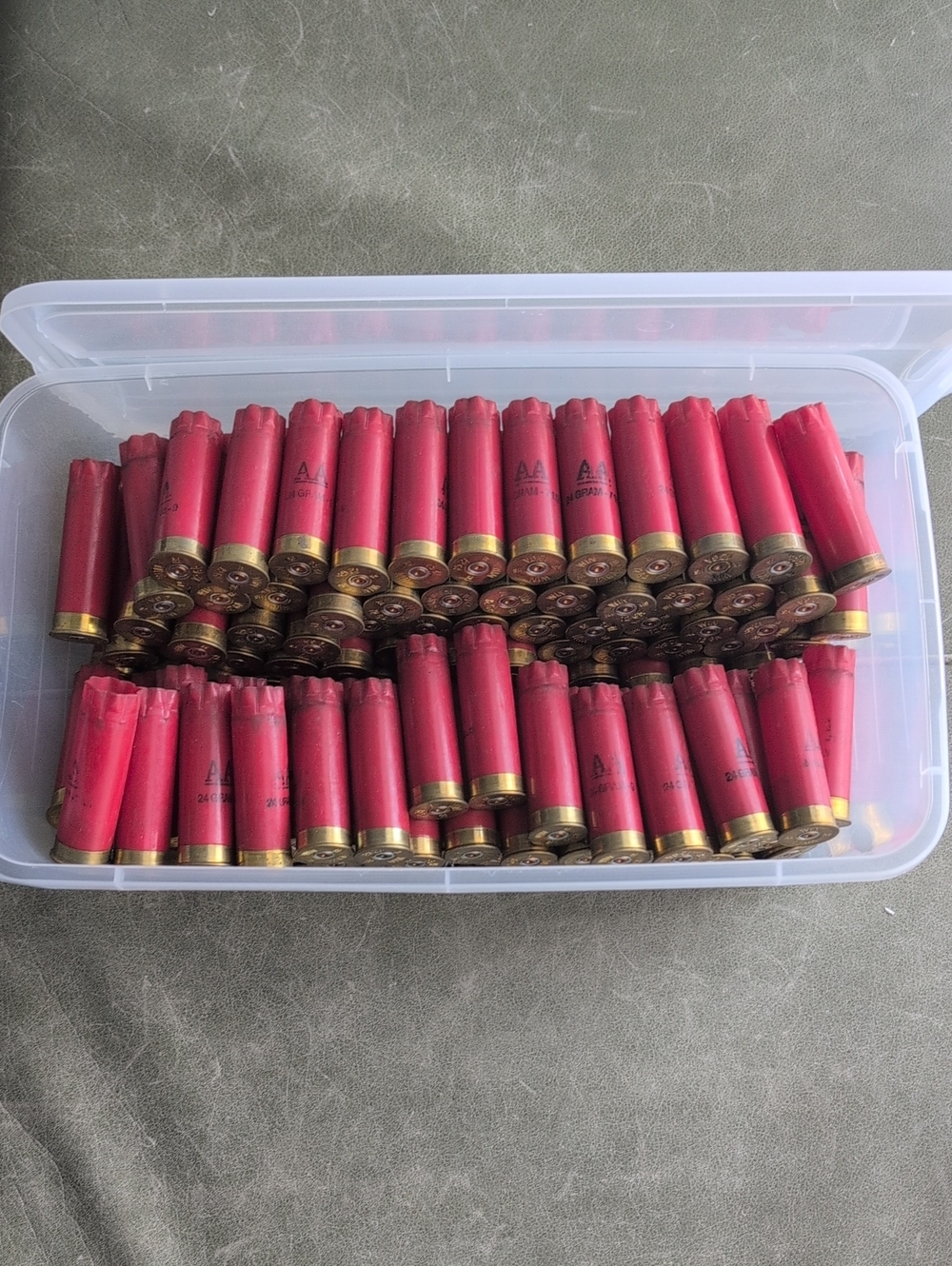 Lot of 125 Red 12 Gauge Shotgun Shells - Empty